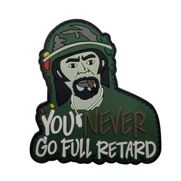 Tropic Thunder 'Kirk | You Never Go Full Retard' PVC Rubber Velcro Patch