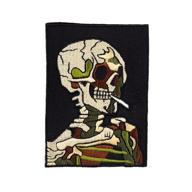 Camouflage Skull 'Smoking' Embroidered Patch