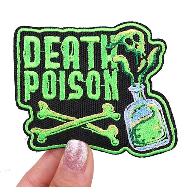 Death Poison 'Crossbones And Bottle' Embroidered Patch