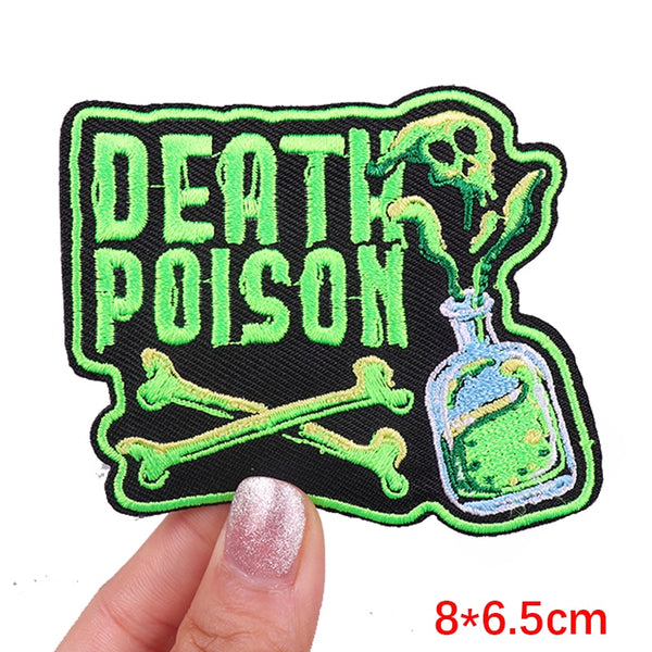 Death Poison 'Crossbones And Bottle' Embroidered Patch