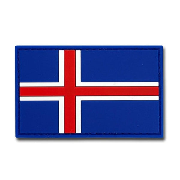 Iceland Flag PVC Rubber Velcro Patch