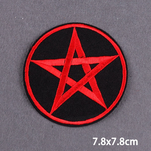 Emblem 'Pentagram | Red and Black' Embroidered Patch