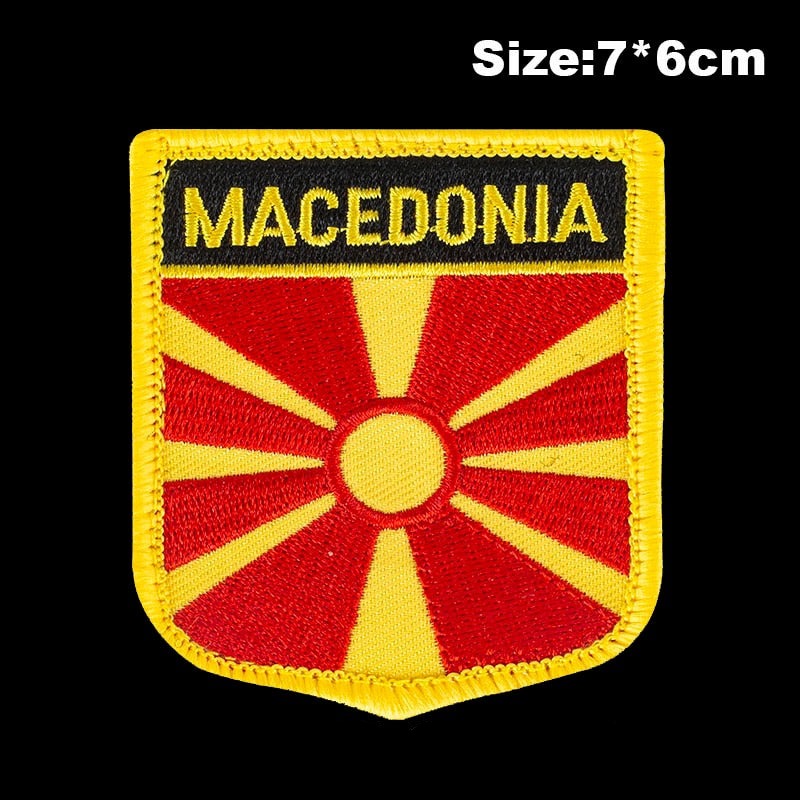 Macedonia Flag Embroidered Velcro Patch