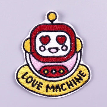 Cute 'Love Machine' Embroidered Velcro Patch