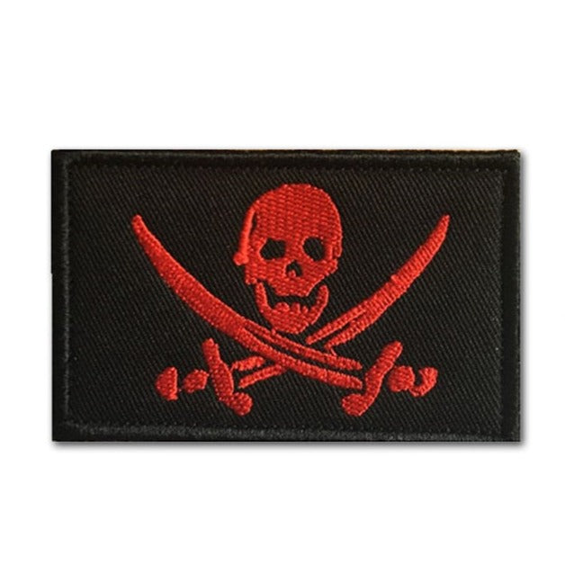 Pirate Skull Embroidered Velcro Patch