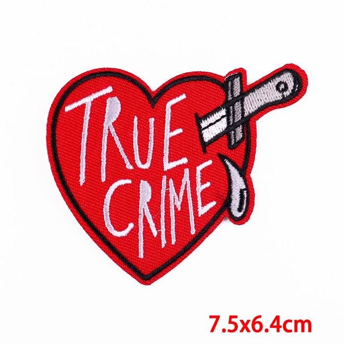 True Crime 'Stabbed Heart' Embroidered Patch