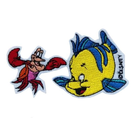 The Little Mermaid 'Sebastian and Flounder' Embroidered Patch