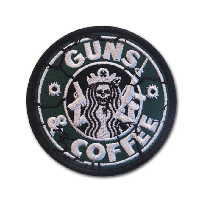 'Guns and Coffee | Tactical Zombie' Embroidered Velcro Patch