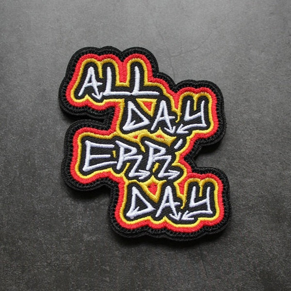 Music 'All Day Err Day' Embroidered Velcro Patch