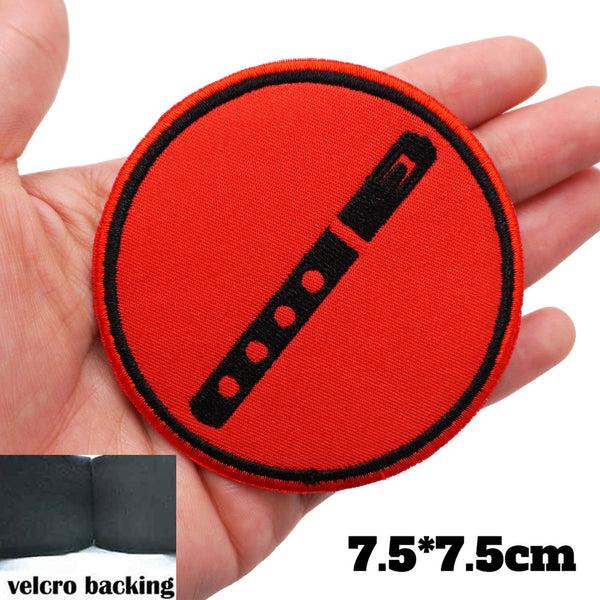 Music 'Flute' Embroidered Velcro Patch