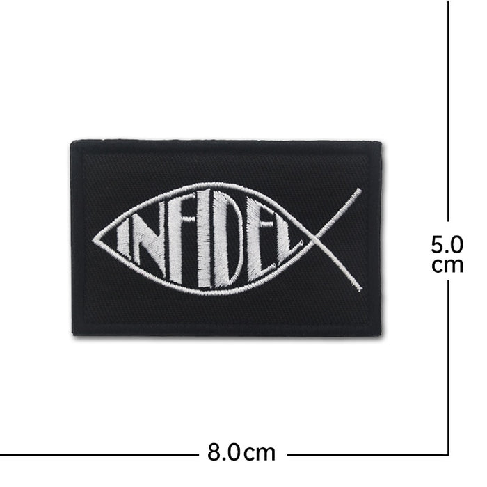 Ichthys Symbol 'Infidel' Embroidered Velcro Patch