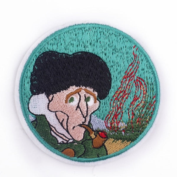 Painting 'Self-Portrait | Bandage & Pipe | 2.0' Embroidered Patch