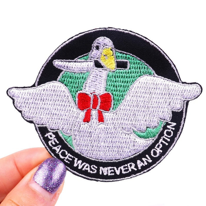 Goose 'Peace Was Never An Option' Embroidered Patch