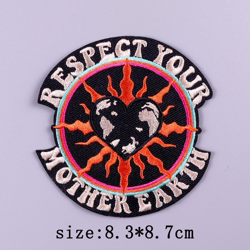 Cool 'Respect Your Mother Earth' Embroidered Patch