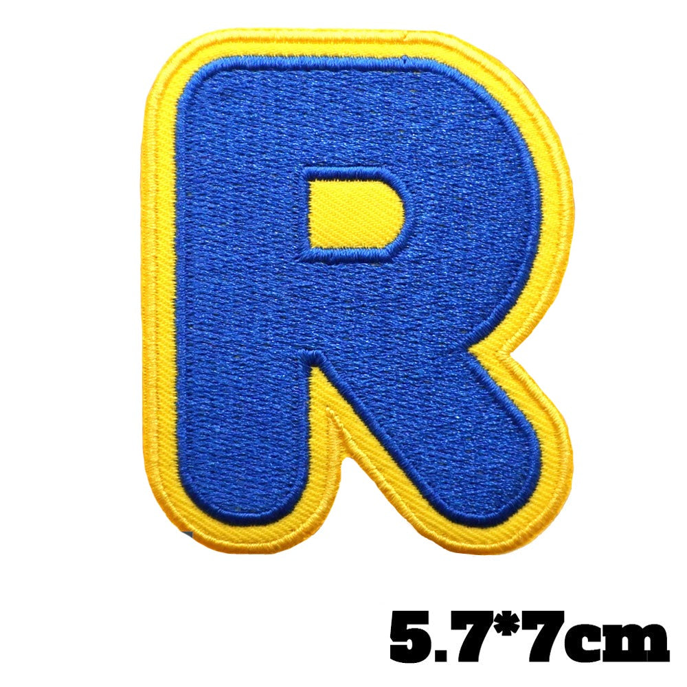 Big Letter R 'Yellow and Blue' Embroidered Patch