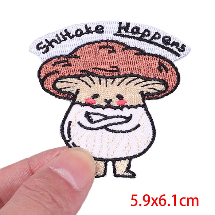 Shiitake Happens 'Serious Mushroom' Embroidered Patch