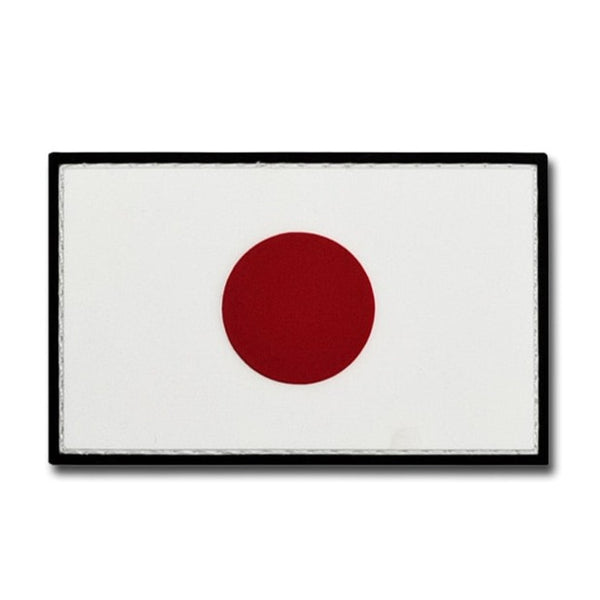 Japan Flag PVC Rubber Velcro Patch