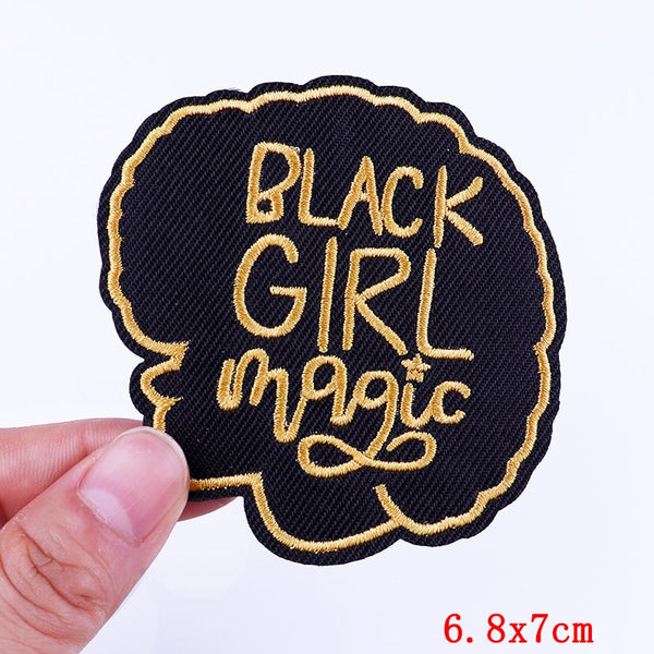 Cool 'Black Girl Magic' Embroidered Patch