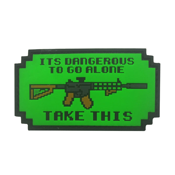 Its Dangerous To Go Alone 'M4 Gun' PVC Rubber Velcro Patch