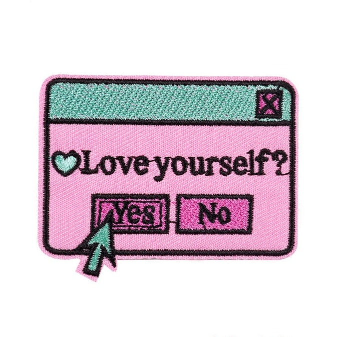 Cute 'Love Yourself? | Yes or No' Embroidered Patch