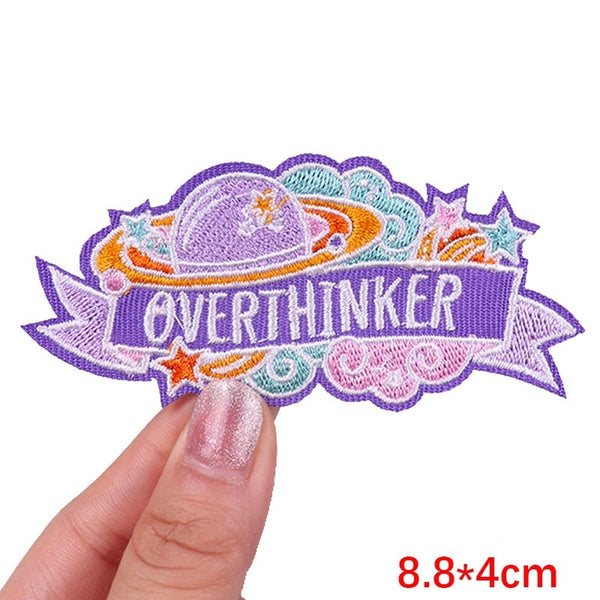 Cute 'Overthinker | Planet' Embroidered Patch