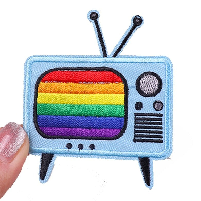 Cute 'Rainbow TV Screen' Embroidered Patch
