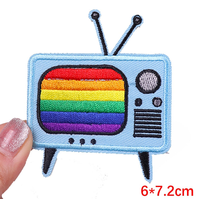 Cute 'Rainbow TV Screen' Embroidered Patch