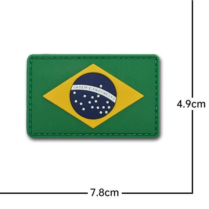 Brazil Flag '1.0' PVC Rubber Velcro Patch