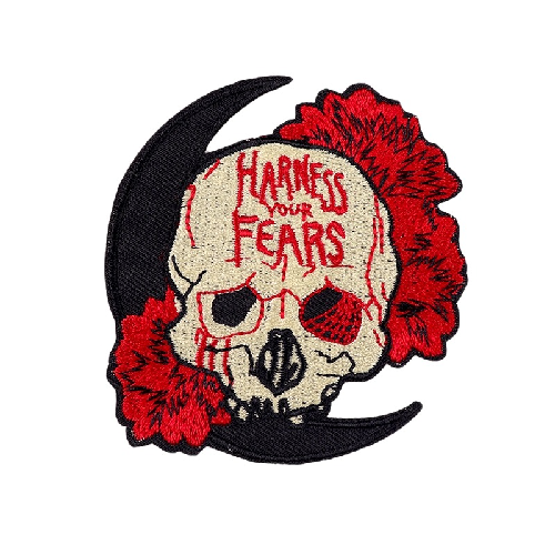 Skull 'Harness Your Fears | Crescent Moon' Embroidered Patch