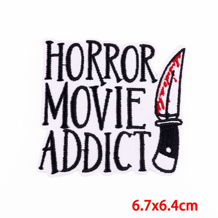Horror Movie Addict 'Bloody Knife' Embroidered Patch
