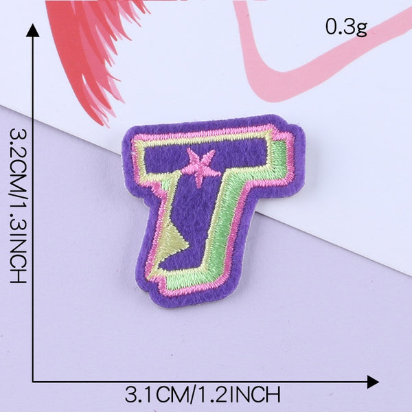 Cute Letter T 'Colorful' Embroidered Patch