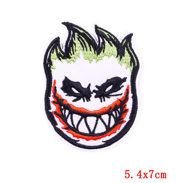 Halloween 'Joker Face' Embroidered Patch