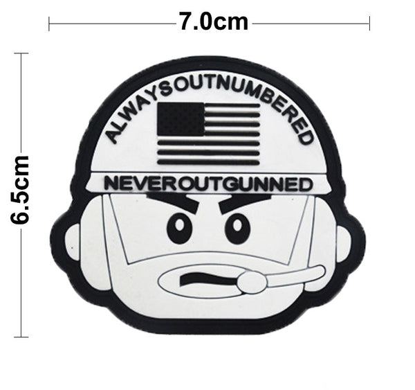 American Flag 'Always Outnumbered Never Outgunned' PVC Rubber Velcro Patch