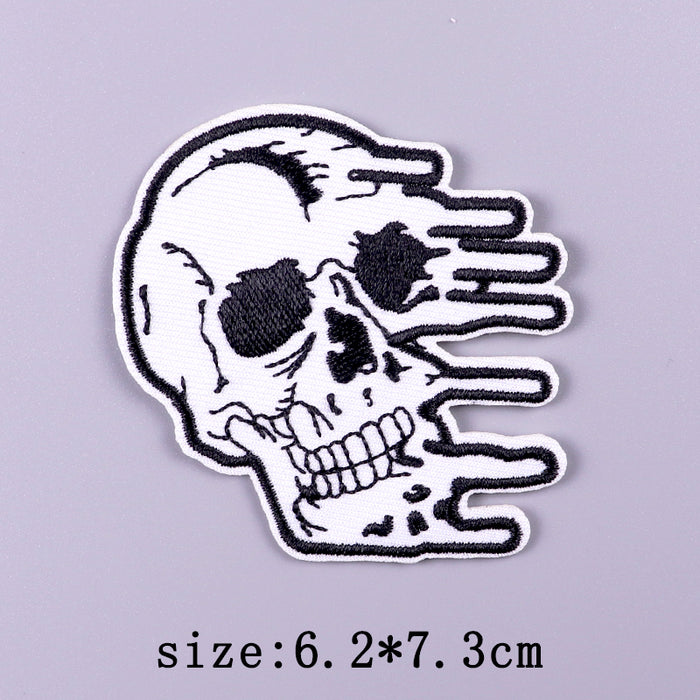 Cool 'Melting Skull' Embroidered Patch