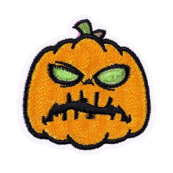 Halloween 'Pumpkin | Angry' Embroidered Patch