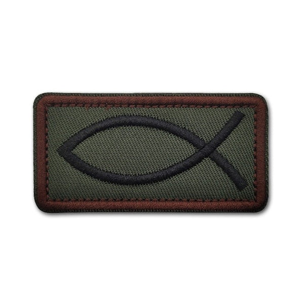 Ichthys Symbol Embroidered Velcro Patch