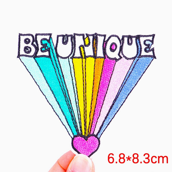 Cute 'Be Unique | Colorful' Embroidered Patch