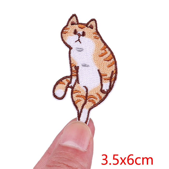 Orange Cat 'Shy' Embroidered Patch