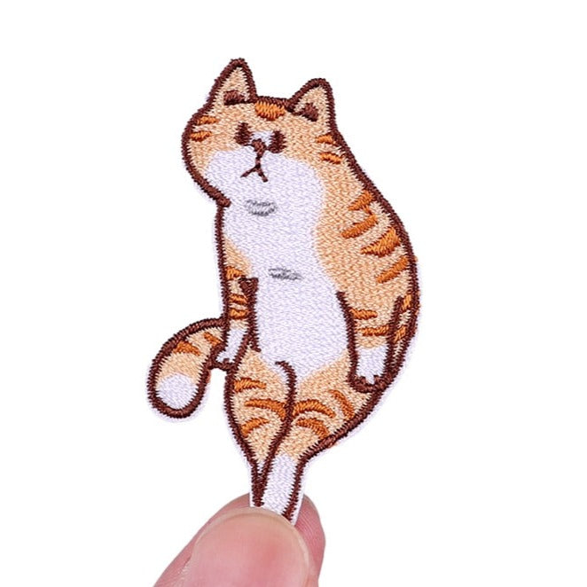 Orange Cat 'Shy' Embroidered Patch