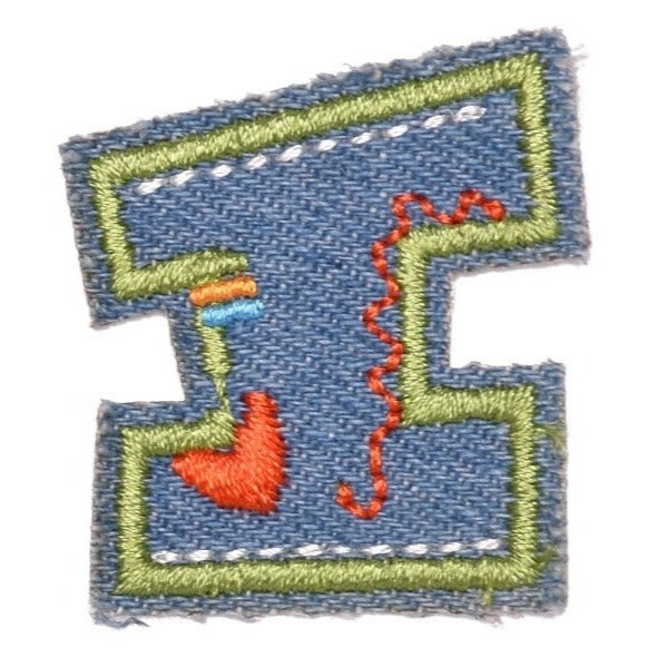 Letter I 'Denim Letter' Embroidered Patch