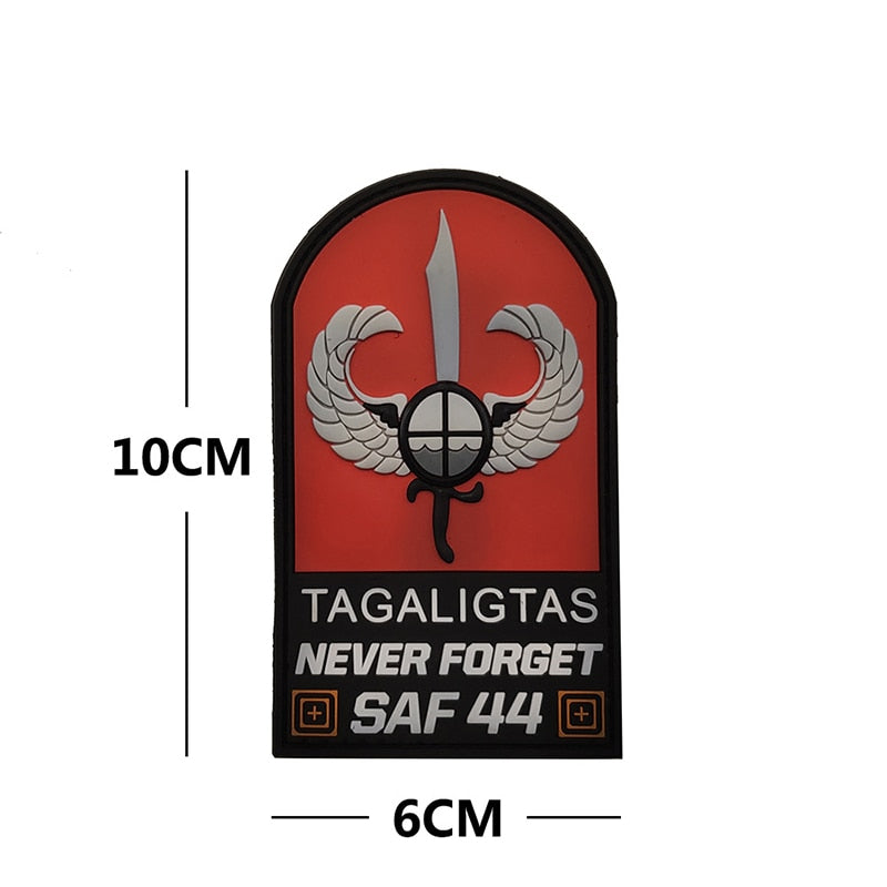 Military Tactical 'Tagaligtas | Never Forget SAF 44' PVC Rubber Velcro Patch