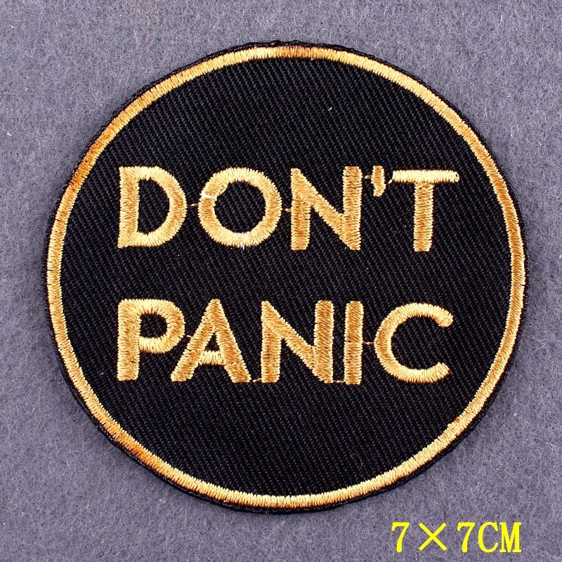 Cool 'Don't Panic' Embroidered Patch