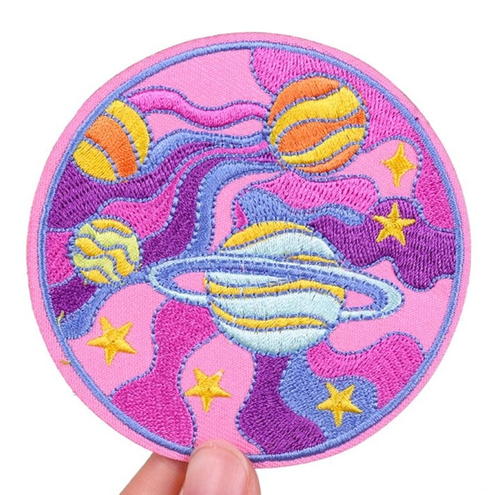 Cute 'Planets and Stars' Embroidered Patch