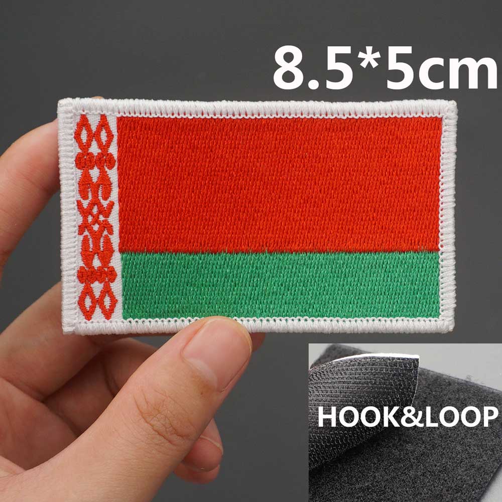 Belarus Flag Embroidered Velcro Patch