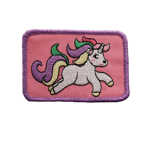 Unicorn 'Rainbow | Galloping | Square' Embroidered Velcro Patch