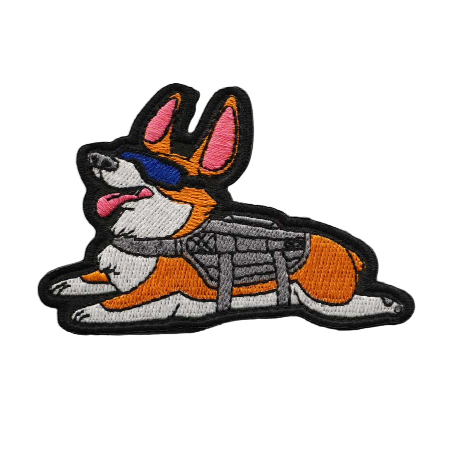 Corgi 'Tactical Dog | Waiting' Embroidered Velcro Patch