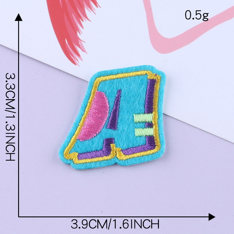 Cute Letter A 'Colorful' Embroidered Patch
