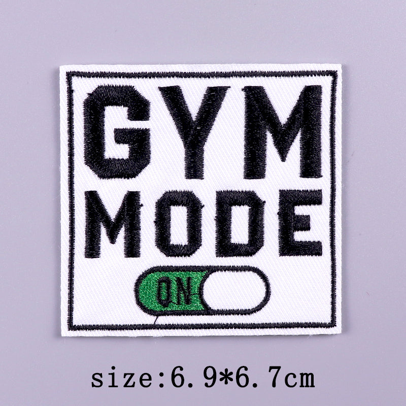 Cool 'Gym Mode On' Embroidered Patch