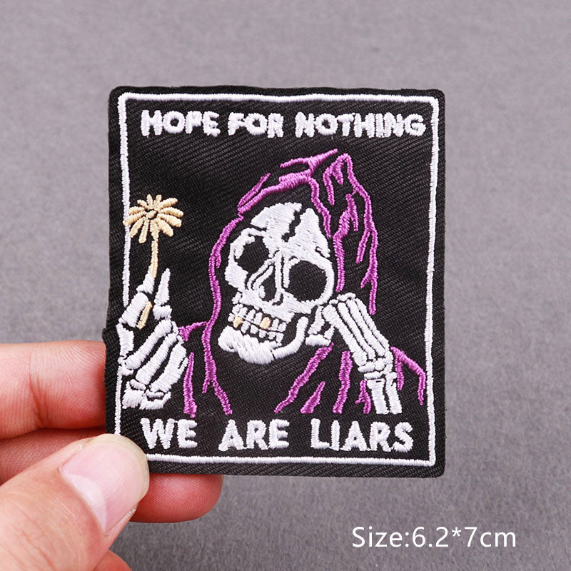 Skull 'Hope For Nothing We Are Liars' Embroidered Patch