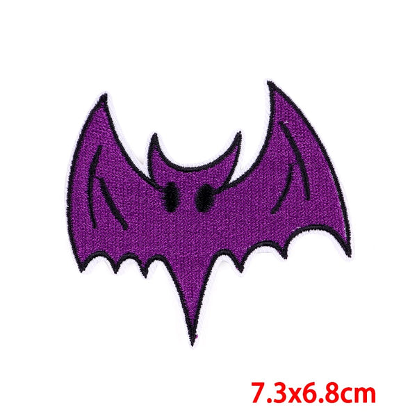 Halloween 'Purple Bat' Embroidered Patch